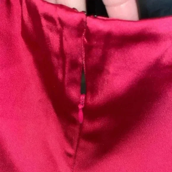 WHBM Burgundy Dress-10 - Picture 5 of 7